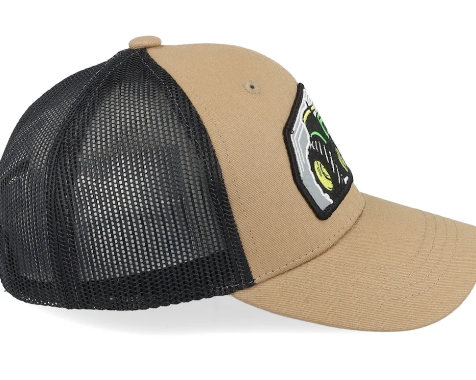 Kids Big Tractor Grey Patch Caramel/Black Trucker - Kiddo Cap