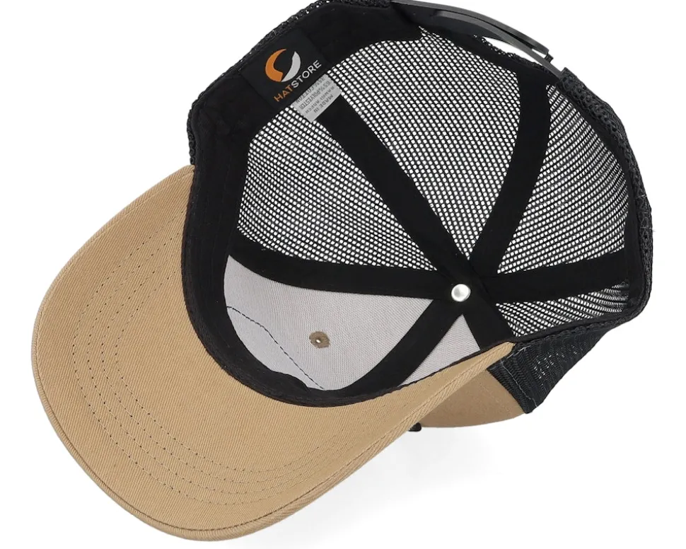 Kids Big Tractor Grey Patch Caramel/Black Trucker - Kiddo Cap