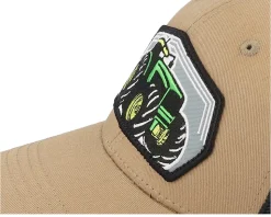 Kids Big Tractor Grey Patch Caramel/Black Trucker - Kiddo Cap