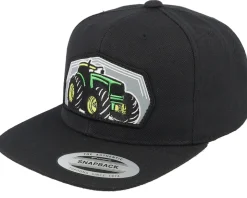 Kids Big Tractor Grey Patch Black Snapback - Kiddo Cap
