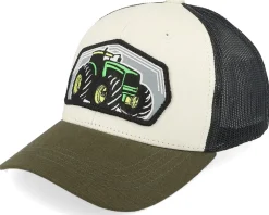 Kids Big Tractor Grey Patch Heather Grey/Black Trucker - Kiddo Cap