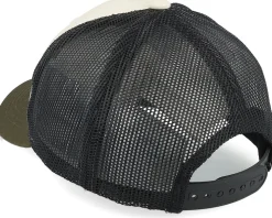 Kids Big Tractor Grey Patch Ivory/Black/Dark Mesh Trucker - Kiddo Cap