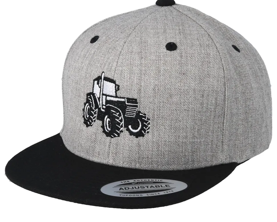 Kids Big Tractor Grey/Black Snapback - Kiddo Cap