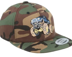 Kids Big Wheels Monster Truck Camo Snapback - Kiddo Cap