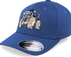 Kids Big Wheels Monster Truck Royal Blue Flexfit - Kiddo Cap