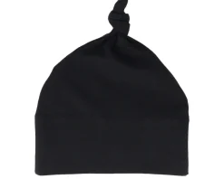 Kids Black Baby One-knot Beanie - Babybugz