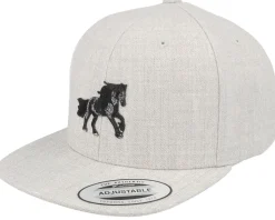 Kids Black Horse Heather Grey Snapback - Kiddo Cap