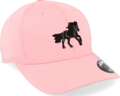 Kids Black Horse Wooly Combed Pink Flexfit - Kiddo Cap