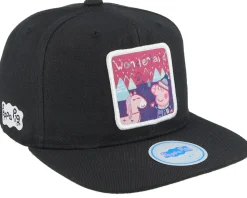 Kids Black Wonderland Patch Snapback - Peppa Pig