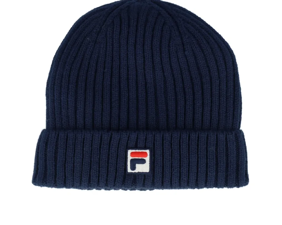 Kids Bokaro Warm Beanie With F-box Black Iris Cuff - Fila