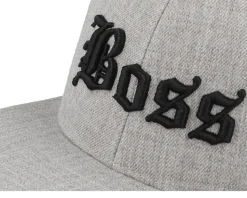 Kids Boss Old English 3d Heather Grey Snapback - Kiddo Cap