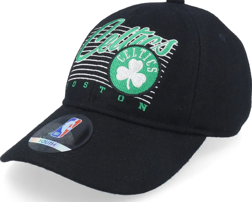 Kids Boston Celtics Retro Wooly Black Dad Cap - Outerstuff