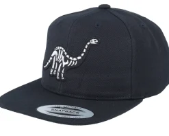 Kids Brachiosaurus Skeleton Patch Black Snapback - Kiddo Cap
