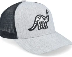 Kids Brachiosaurus Skeleton Heather Grey/Black - Kiddo Cap