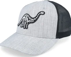 Kids Brachiosaurus Skeleton Patch Black Trucker - Kiddo Cap