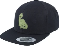 Kids Brontosaurus Patch Black/Black Snapback - Kiddo Cap