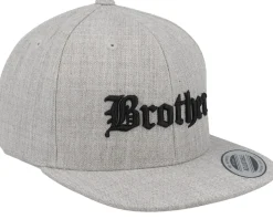 Kids Brother Old English 3d Heather Grey Snapback - Kiddo Cap