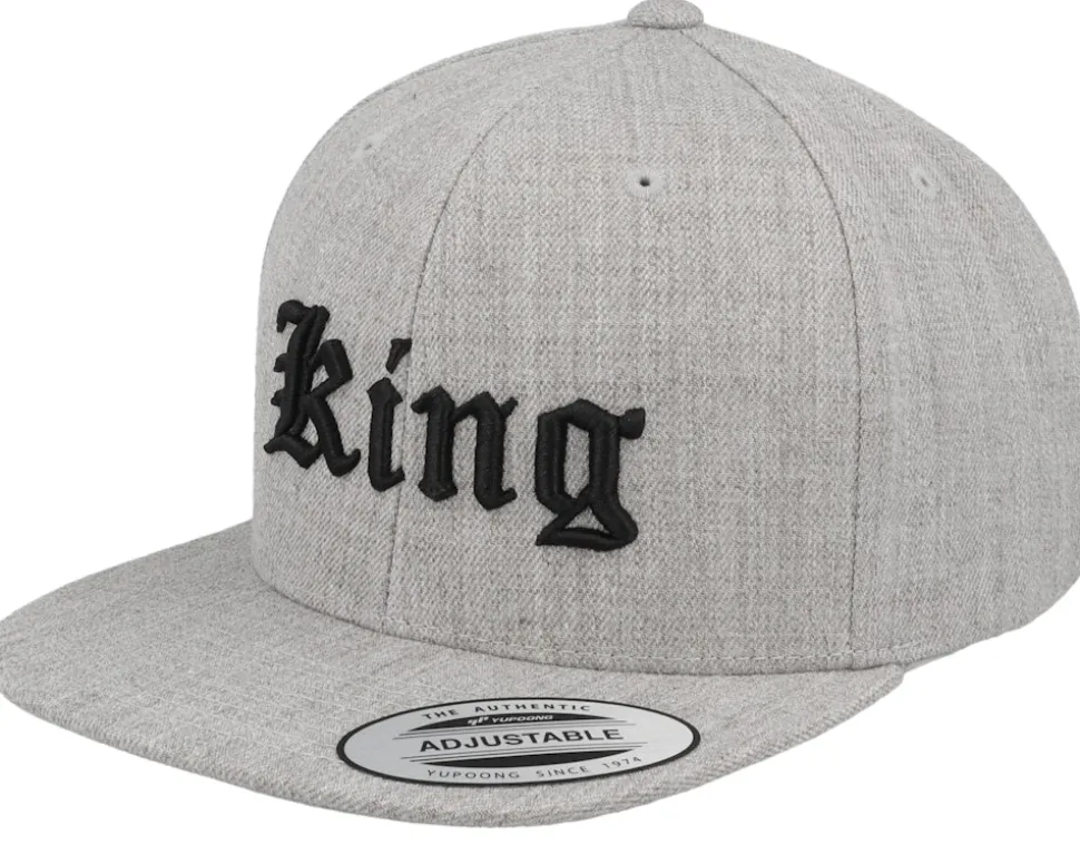 Kids Brother Old English 3d Heather Grey Snapback - Kiddo Cap
