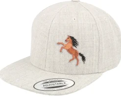 Kids Brown Horse Heather Grey Snapback - Kiddo Cap