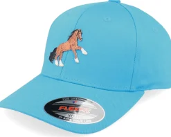 Kids Brown Horse Ocean Blue Flexfit - Kiddo Cap
