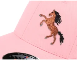 Kids Brown Horse Pink Flexfit - Kiddo Cap