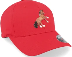 Kids Brown Horse Red Flexfit - Kiddo Cap