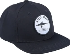 Kids Bruce 6 Panel-Black Snapback - Salty Crew