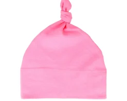 Kids Bubble Gum Pink Baby One-knot Beanie - Babybugz