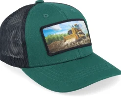 Kids Bulldozer Patch Green/Black Trucker - Kiddo Cap