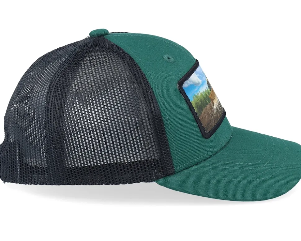 Kids Bulldozer Patch Green/Black Trucker - Kiddo Cap