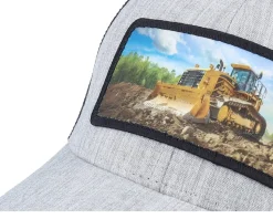 Kids Bulldozer Patch Heather Grey/Black Trucker - Kiddo Cap