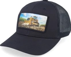 Kids Bulldozer Patch Heather Grey/Black Trucker - Kiddo Cap
