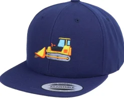Kids Bulldozer Truck Navy Snapback - Kiddo Cap
