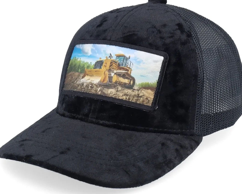 Kids Bulldozer Velvet Black A-Frame Trucker - Calza Pennello