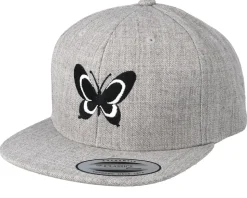 Kids Butterfly Heather Grey Snapback - Kiddo Cap