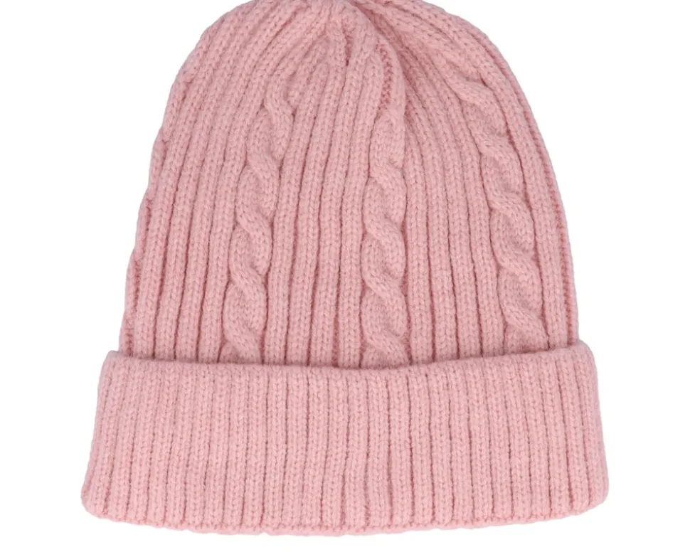 Kids Cable Car Beanie Smart Pink Cuff - Headster