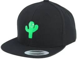 Kids Cactus Monster Black Snapback - Kiddo Cap