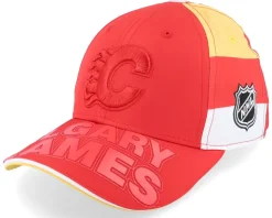 Kids Calgary Flames Face-off Structured Red Adjustable - Outerstuff