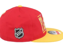 Kids Calgary Flames Logo Flatbrim Cap Red/Yellow Snapback - Outerstuff