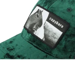 Kids Capybara Sofa Velvet Green/Black Trucker - Calza Pennello