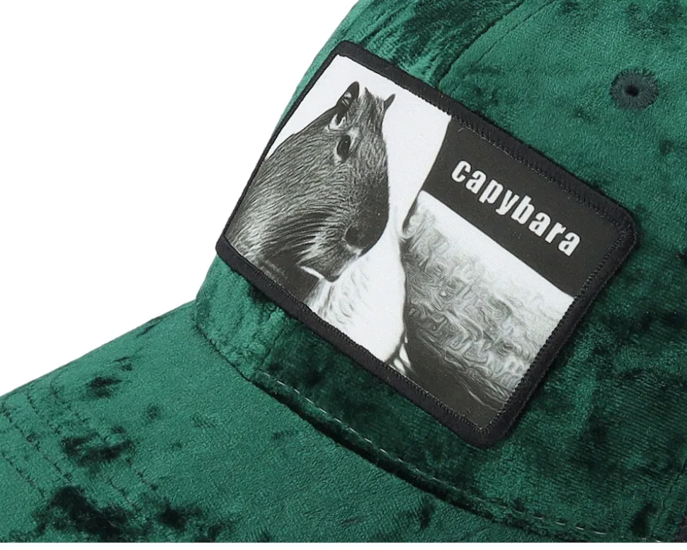 Kids Capybara Sofa Velvet Green/Black Trucker - Calza Pennello