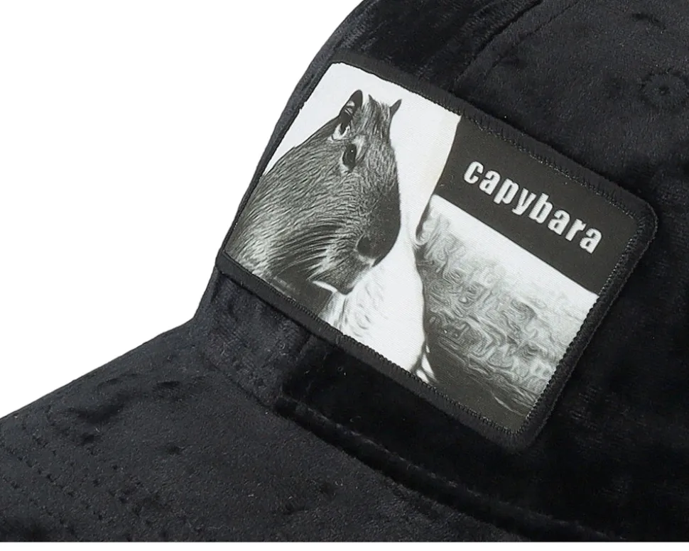 Kids Capybara Sofa Velvet Black Trucker - Calza Pennello