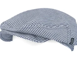 Kids Carl Jr. Candy Stripe Indigo Flat Cap - CTH Ericson