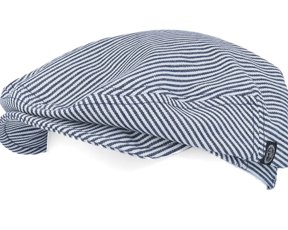 Kids Carl Jr. Candy Stripe Indigo Flat Cap - CTH Ericson