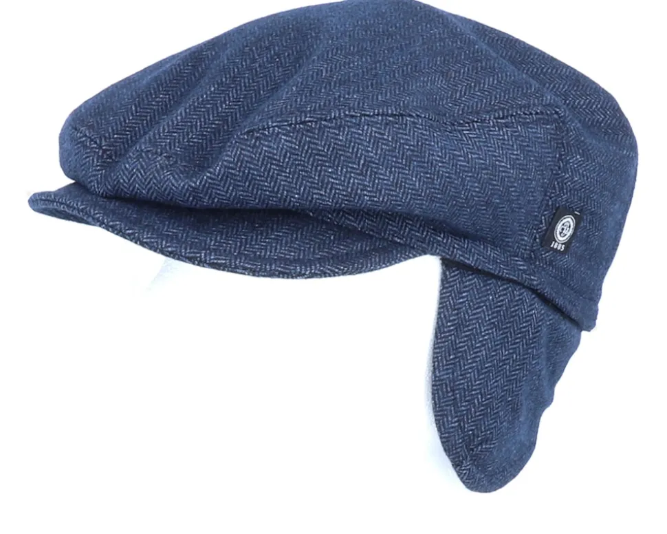 Kids Carl Jr. Herringbone Blue Ear Flap - CTH Ericson