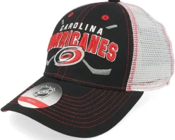 Kids Carolina Hurricanes Lockup Meshback Black/White Trucker - Outerstuff