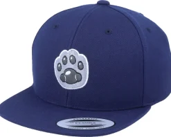 Kids Cat Paw Applique Navy Snapback - Kiddo Cap