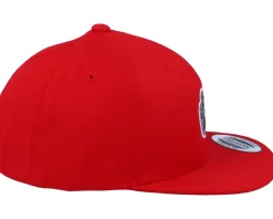 Kids Cat Paw Applique Red Snapback - Kiddo Cap