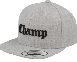 Kids Champ Old English 3d Heather Grey Snapback - Kiddo Cap