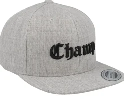 Kids Champ Old English 3d Heather Grey Snapback - Kiddo Cap